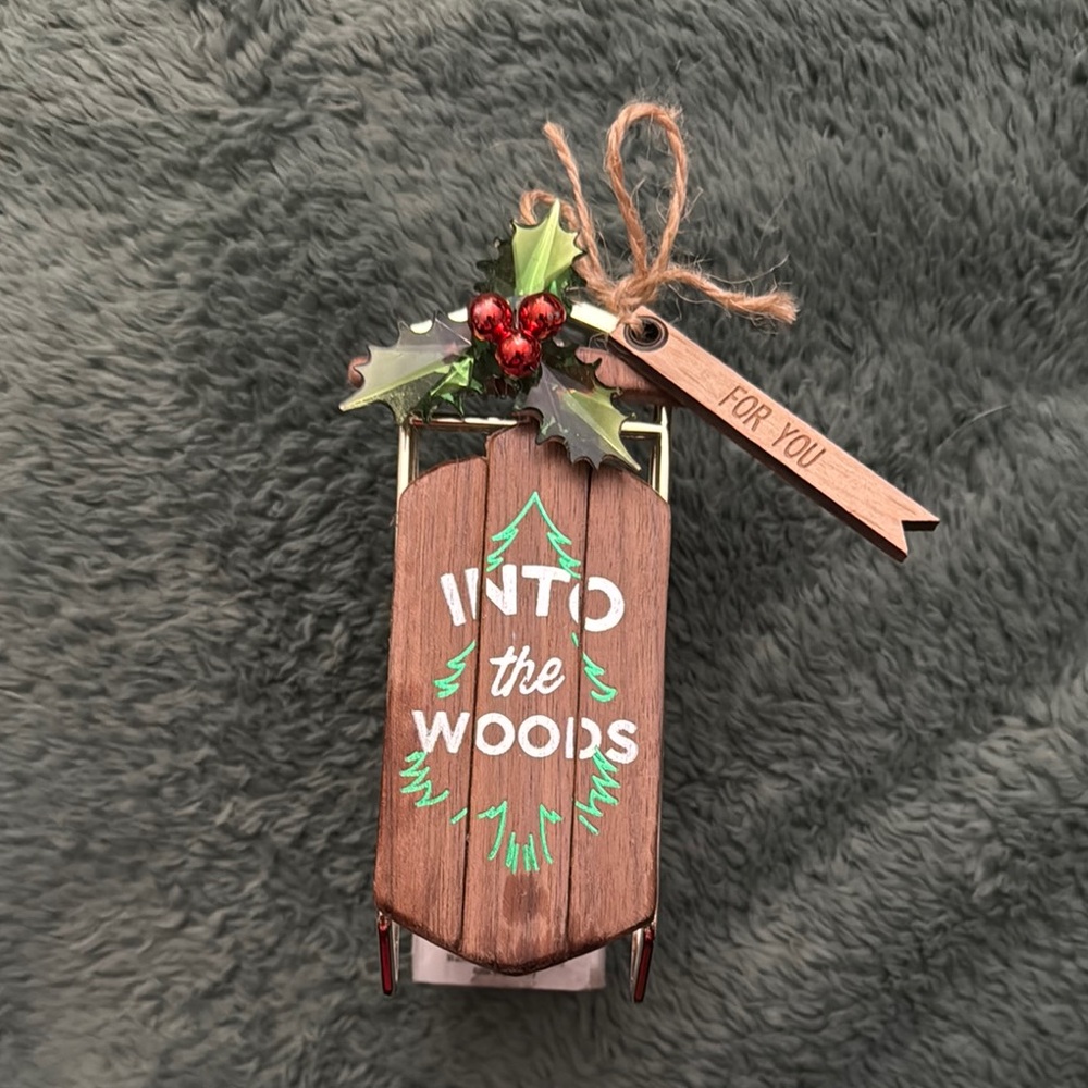 Rustic Brown Holiday Sled Ornament